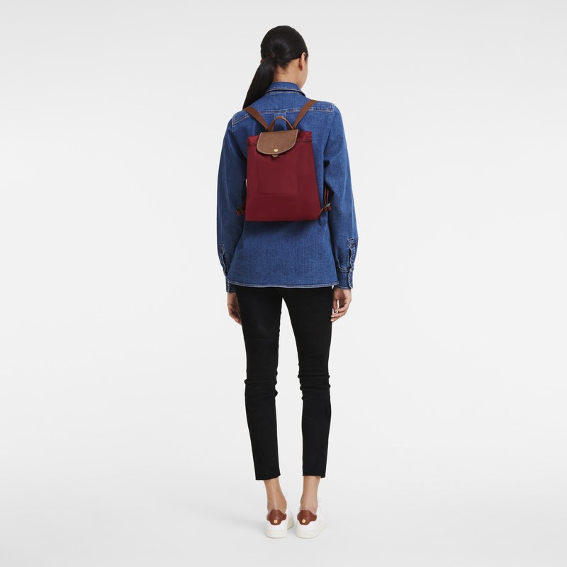 Longchamp Le Pliage Original M Backpack Rot | 7012PBAWU