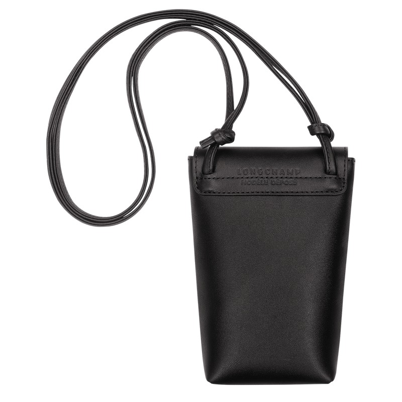 Longchamp Le Pliage Xtra Phone Case With Leather Lace Schwarz | 4918KPIXE