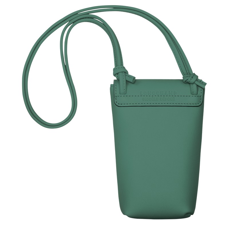 Longchamp Le Pliage Xtra Phone Case With Leather Lace Sage | 9723VEQXJ