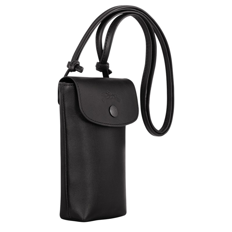 Longchamp Le Pliage Xtra Phone Case With Leather Lace Schwarz | 3924MBWFJ