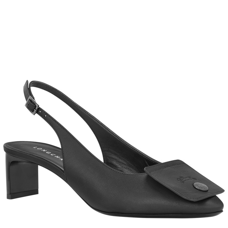 Longchamp Le Pliage Xtra Slingback Pumps Schwarz | 6389SGFUN