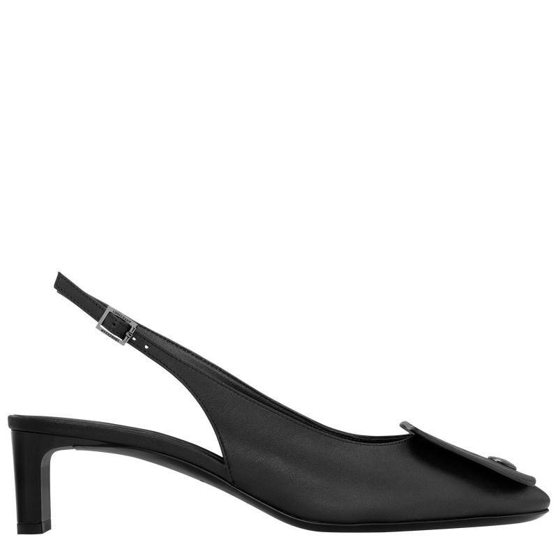 Longchamp Le Pliage Xtra Slingback Pumps Schwarz | 6389SGFUN