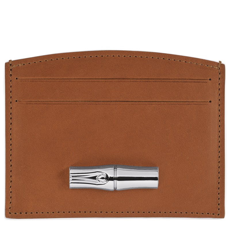 Longchamp Le Roseau Card Holder Cognac | 6731IGTMH