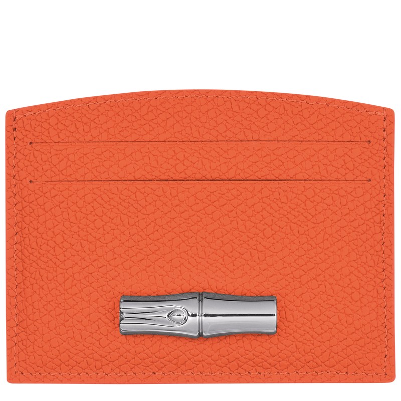 Longchamp Le Roseau Card Holder Orange | 3968KMLQA