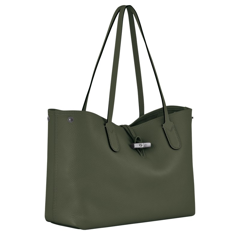 Longchamp Le Roseau Essential L Tote Bag Khaki | 7065TNFUV