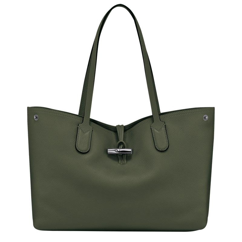 Longchamp Le Roseau Essential L Tote Bag Khaki | 7065TNFUV