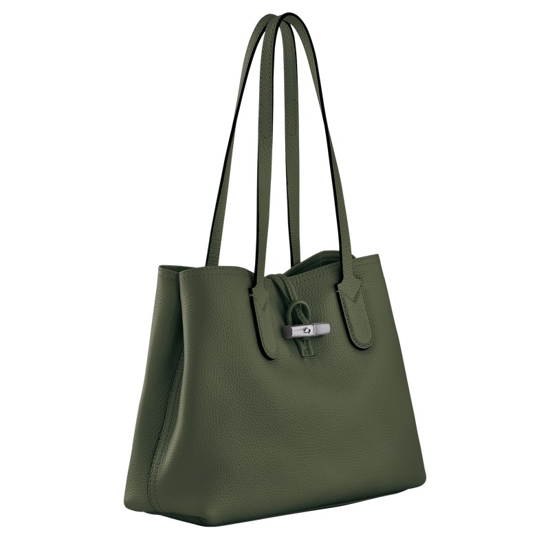 Longchamp Le Roseau Essential M Tote Bag Khaki | 0729BRAYC