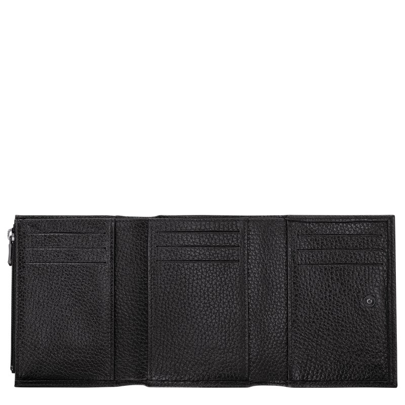 Longchamp Le Roseau Essential Wallet Schwarz | 9546FSDUH