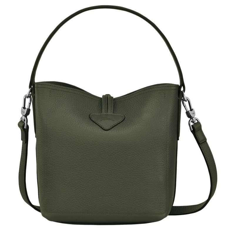 Longchamp Le Roseau Essential Xs Bucket Bag Khaki | 7345HBKZI