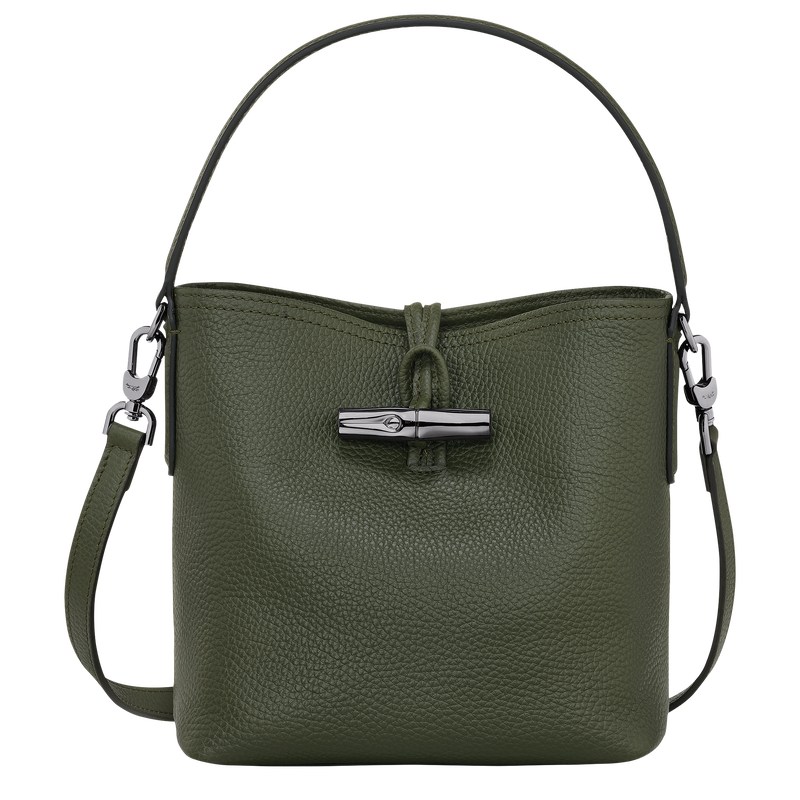 Longchamp Le Roseau Essential Xs Bucket Bag Khaki | 7345HBKZI