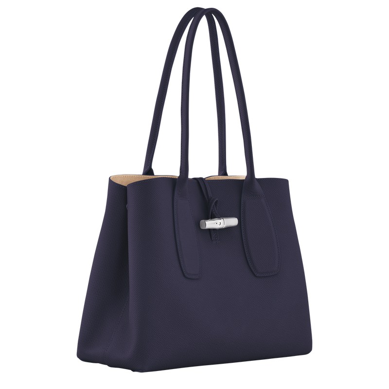 Longchamp Le Roseau L Tote Bag Bilberry | 0541UQNOD