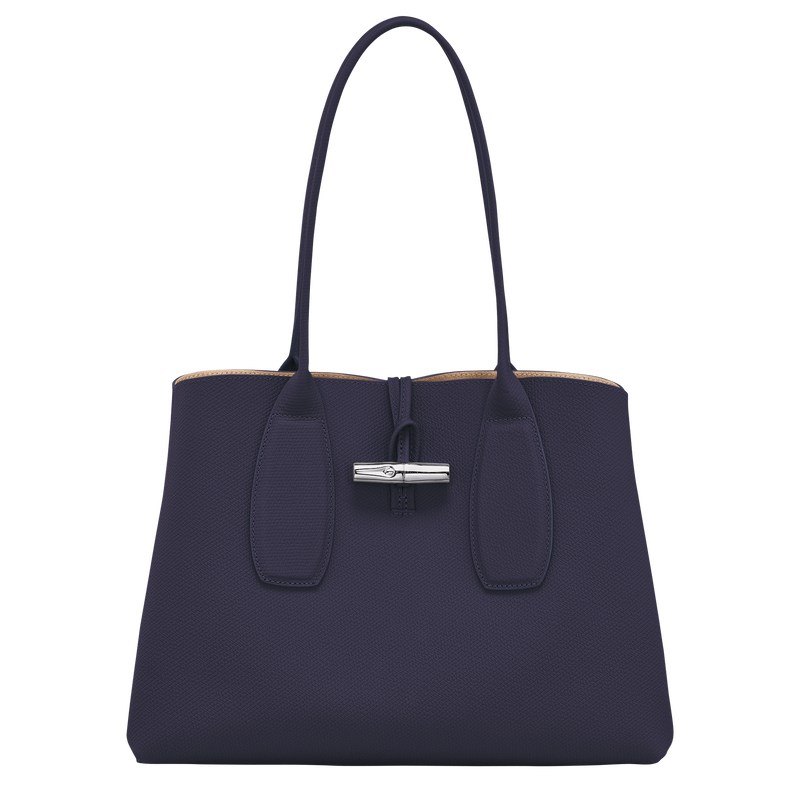 Longchamp Le Roseau L Tote Bag Bilberry | 0541UQNOD