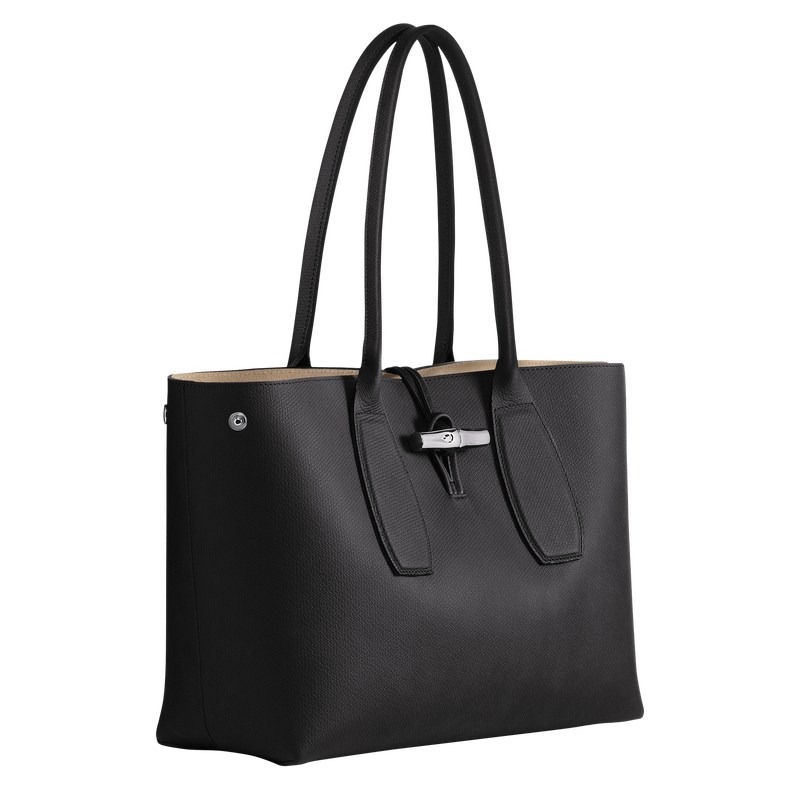 Longchamp Le Roseau L Tote Bag Schwarz | 2491ACEUK