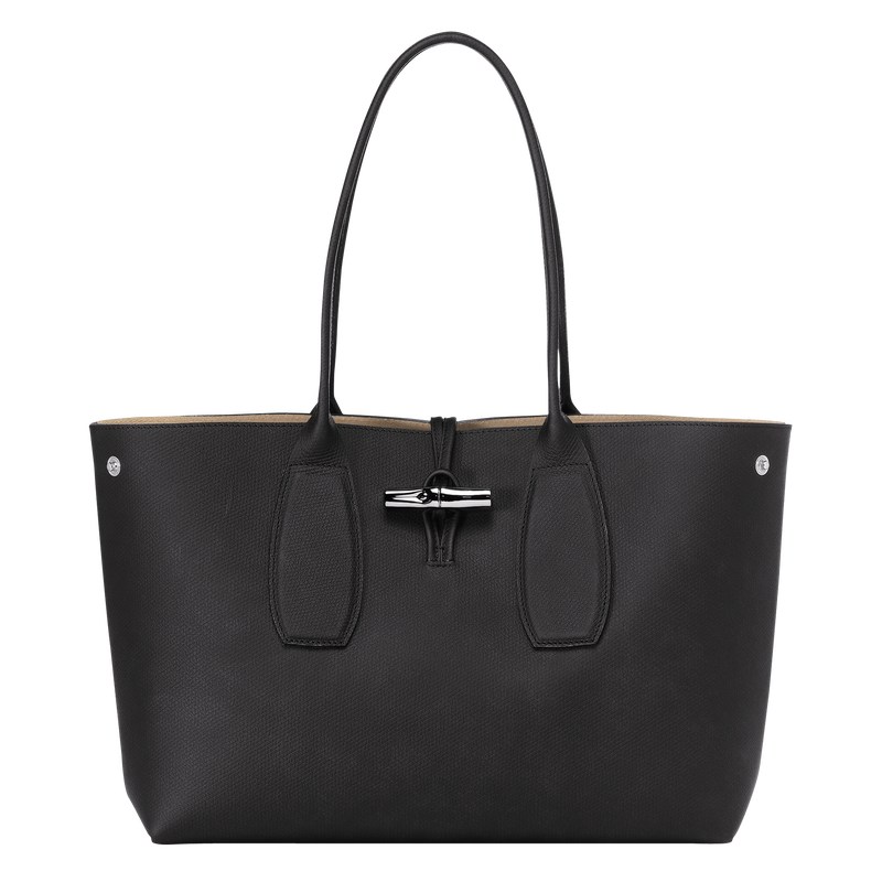 Longchamp Le Roseau L Tote Bag Schwarz | 2491ACEUK