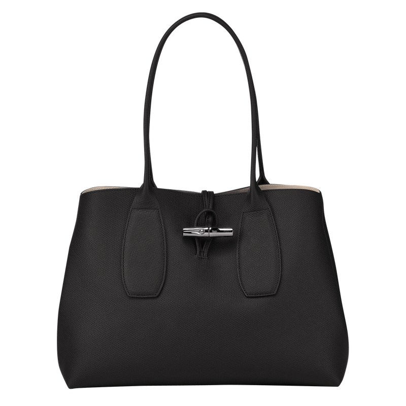 Longchamp Le Roseau L Tote Bag Schwarz | 2491ACEUK