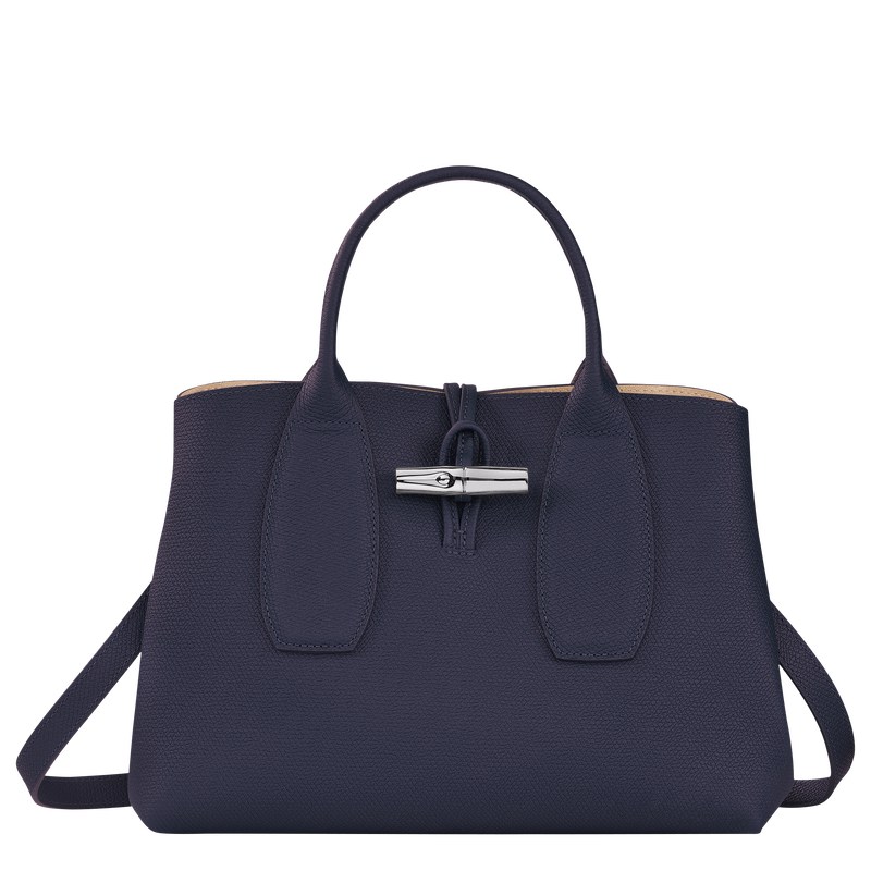 Longchamp Le Roseau M Handbag Bilberry | 2580QRZYU