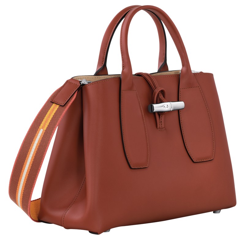 Longchamp Le Roseau M Handbag Mahogany | 3704XBZJN