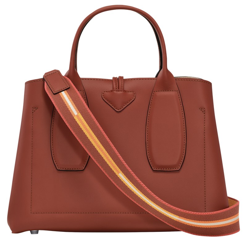 Longchamp Le Roseau M Handbag Mahogany | 3704XBZJN