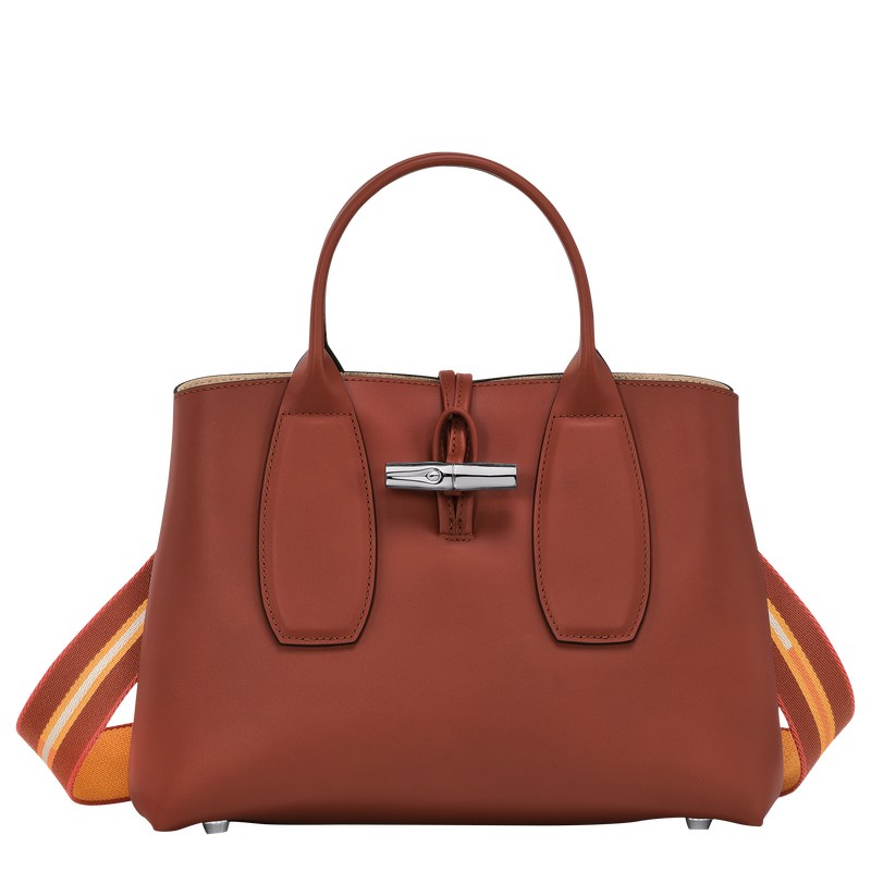 Longchamp Le Roseau M Handbag Mahogany | 3704XBZJN