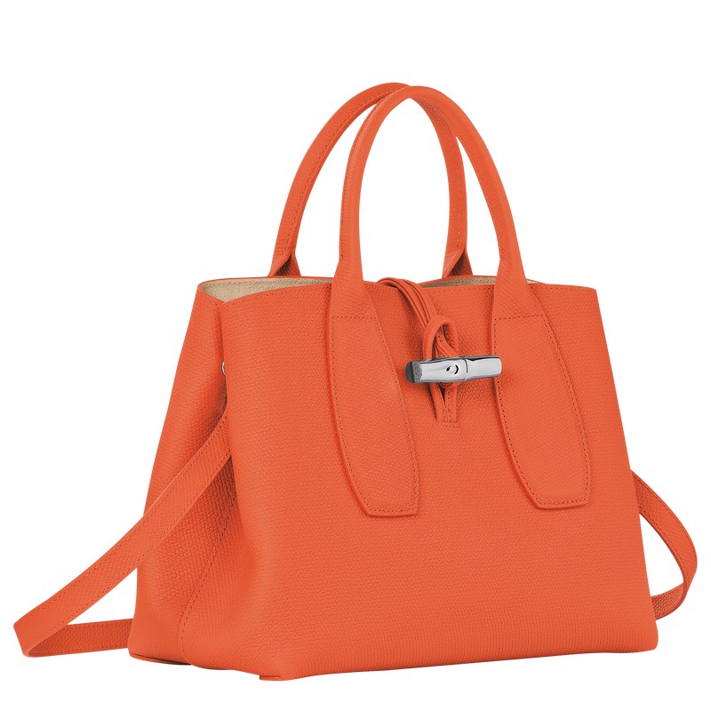 Longchamp Le Roseau M Handbag Orange | 1423UNQIY