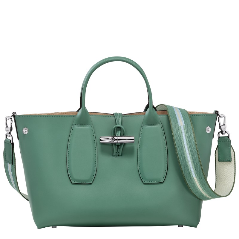 Longchamp Le Roseau M Handbag Sage | 7354HTFXP