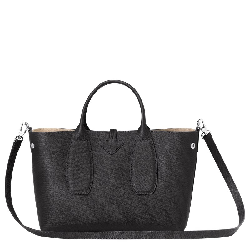 Longchamp Le Roseau M Handbag Schwarz | 8532YBIDQ