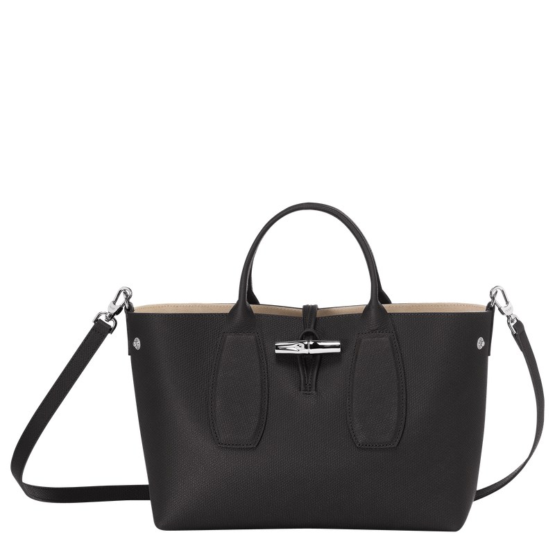 Longchamp Le Roseau M Handbag Schwarz | 8532YBIDQ