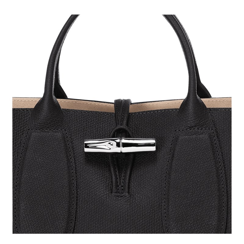 Longchamp Le Roseau M Handbag Schwarz | 8532YBIDQ