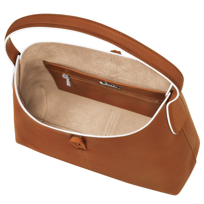 Longchamp Le Roseau M Hobo Bag Cognac | 2043XIJME