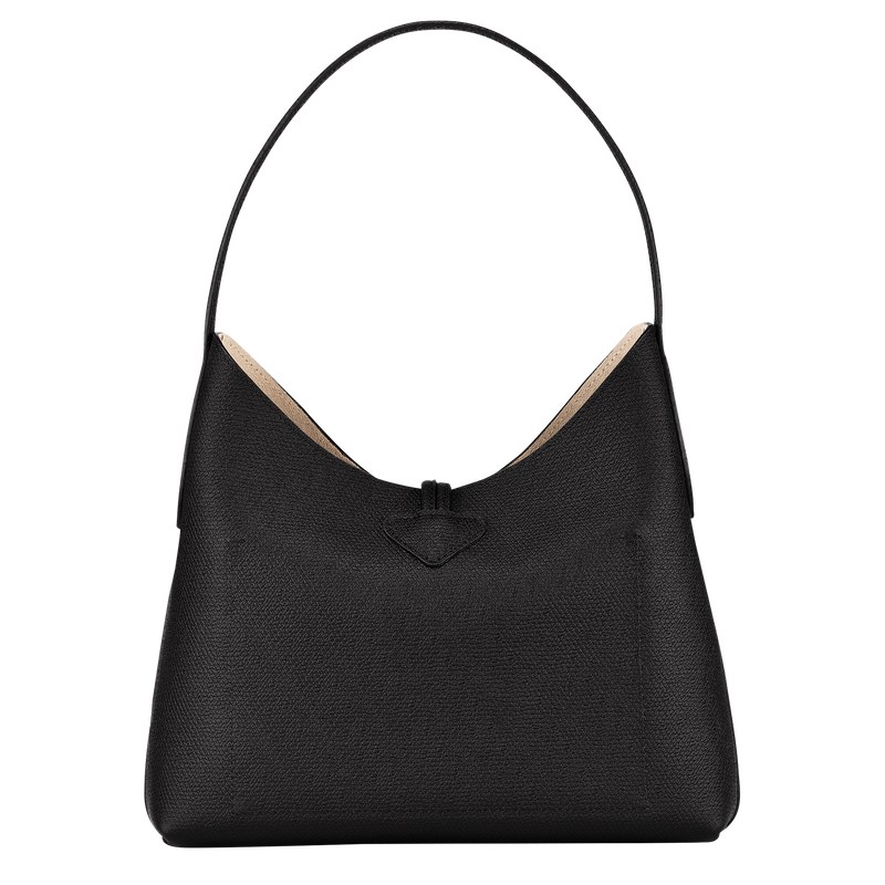 Longchamp Le Roseau M Hobo Bag Schwarz | 4718GFHUM