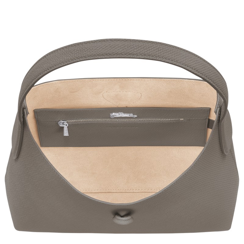 Longchamp Le Roseau M Hobo Bag Turtledove | 4158DXFRC