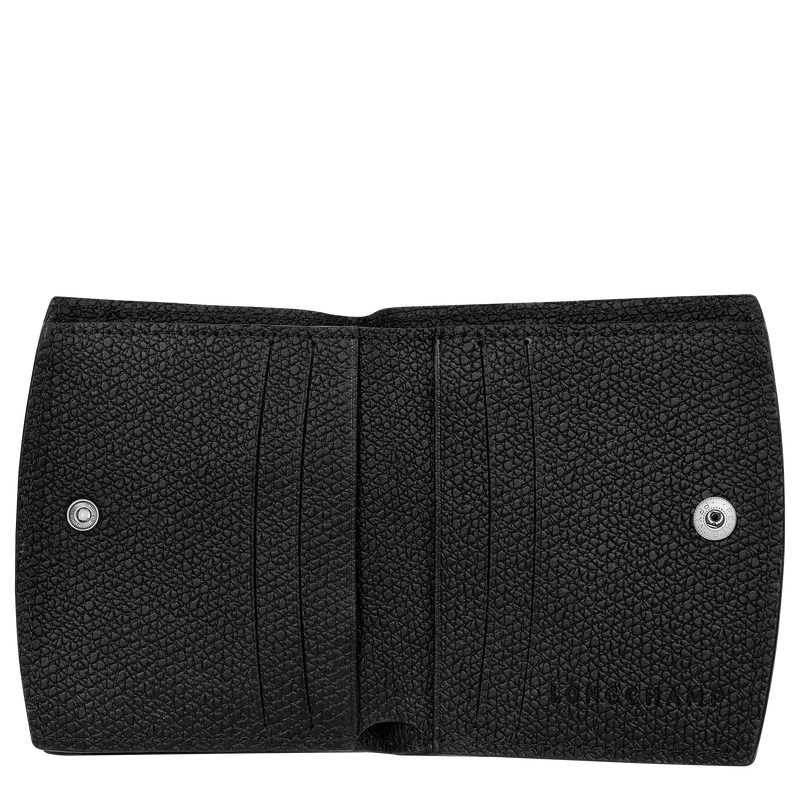 Longchamp Le Roseau Wallet Schwarz | 7450GZEQA