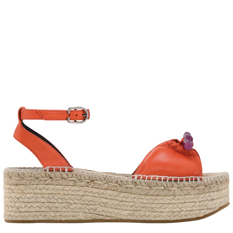 Longchamp Le Roseau Wedge Espadrilles Sienna | 8257HBWYC