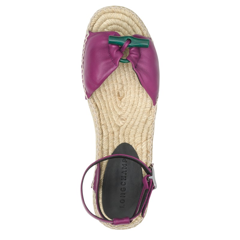 Longchamp Le Roseau Wedge Espadrilles Violet | 6581RWKVP