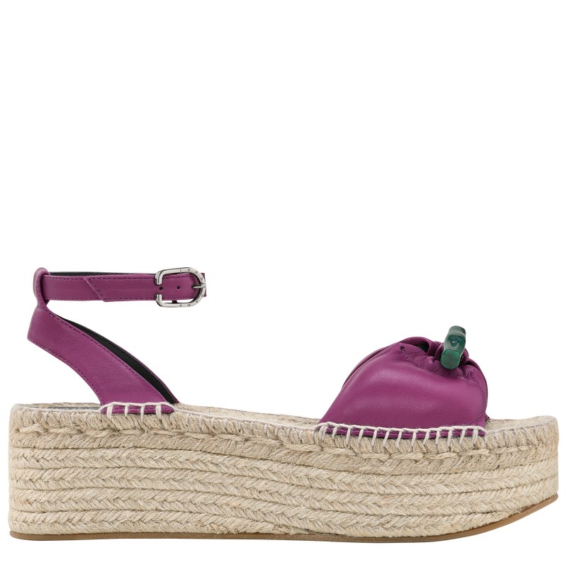 Longchamp Le Roseau Wedge Espadrilles Violet | 6581RWKVP