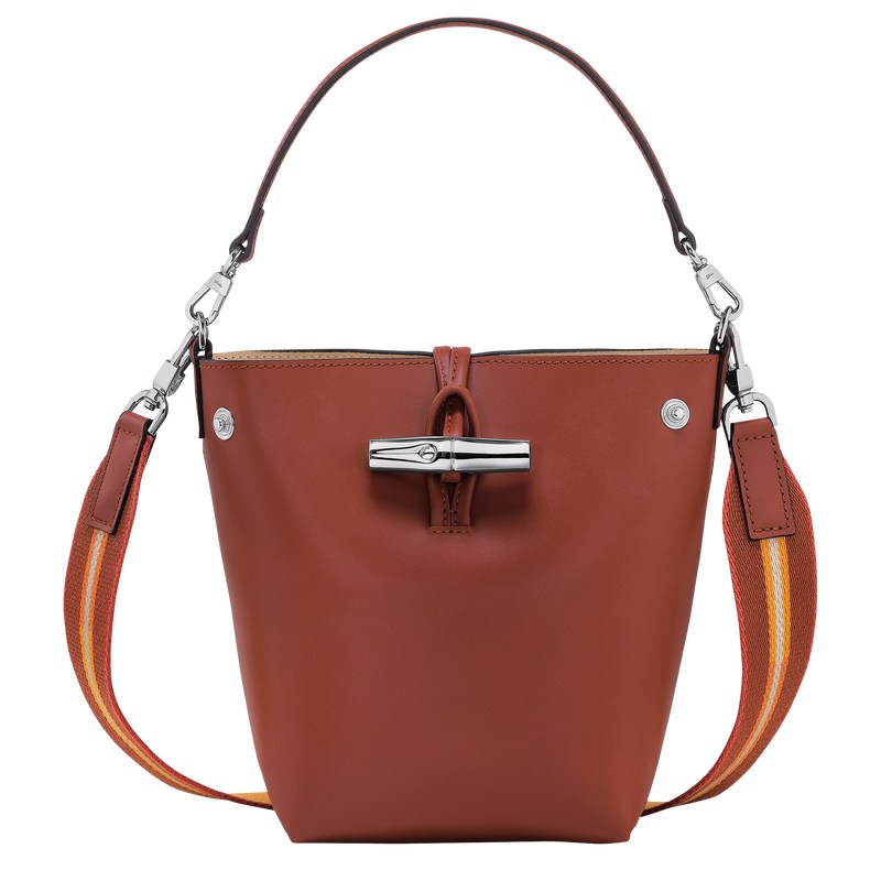 Longchamp Le Roseau Xs Bucket Bag Mahogany | 2943AJWZY