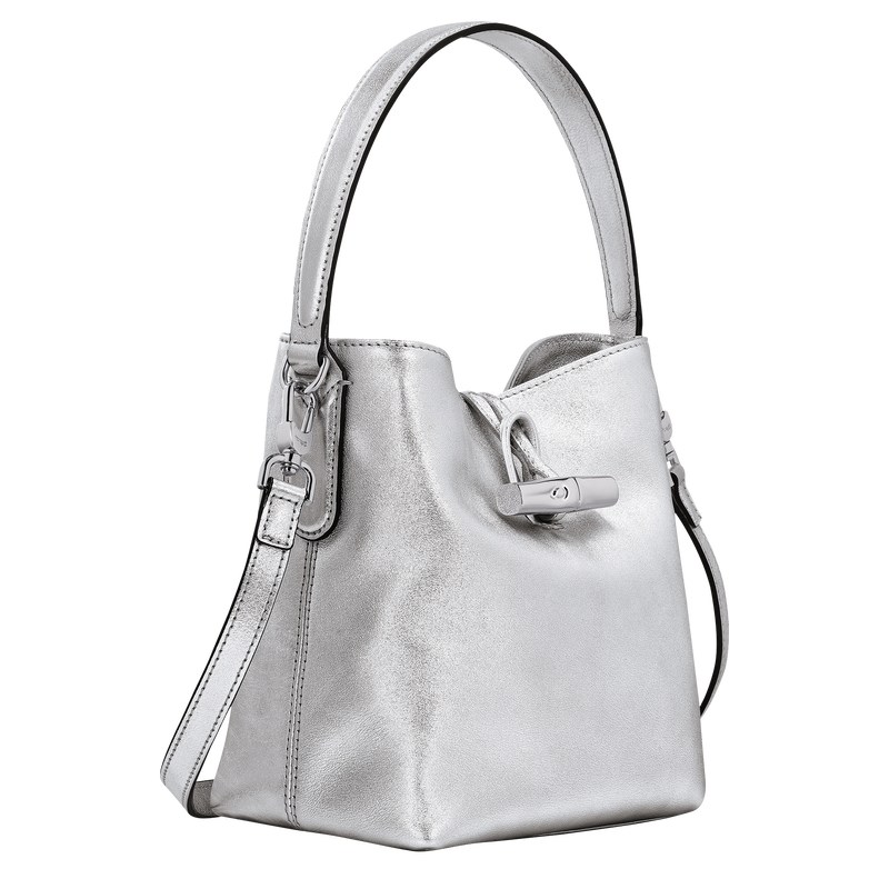 Longchamp Le Roseau Xs Bucket Bag Silber | 3620FUYQS