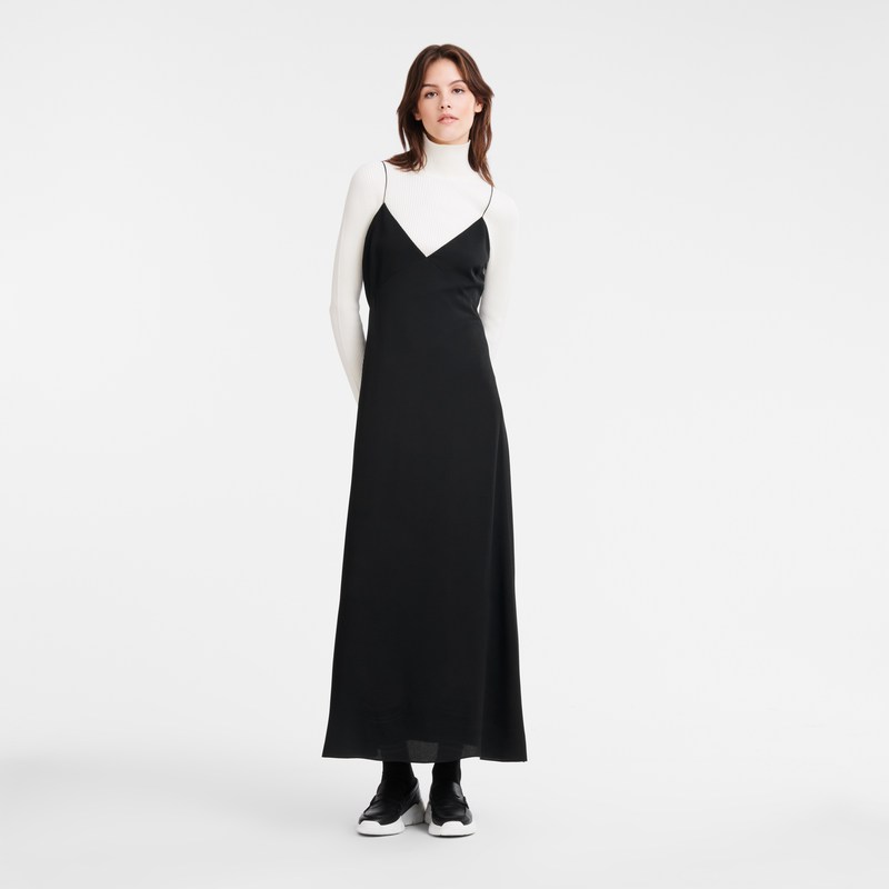 Longchamp Long Dress Schwarz | 3659TEDXL