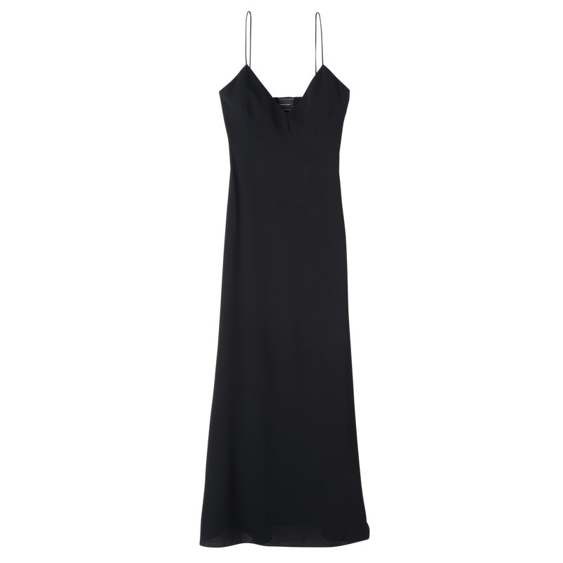 Longchamp Long Dress Schwarz | 3659TEDXL