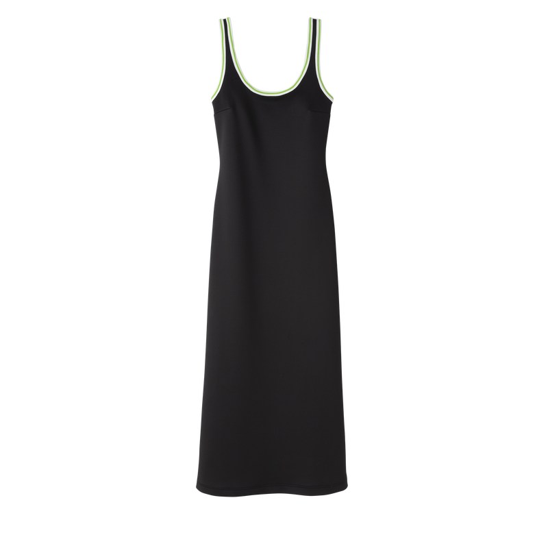 Longchamp Long Dress Schwarz | 4586EMKSQ