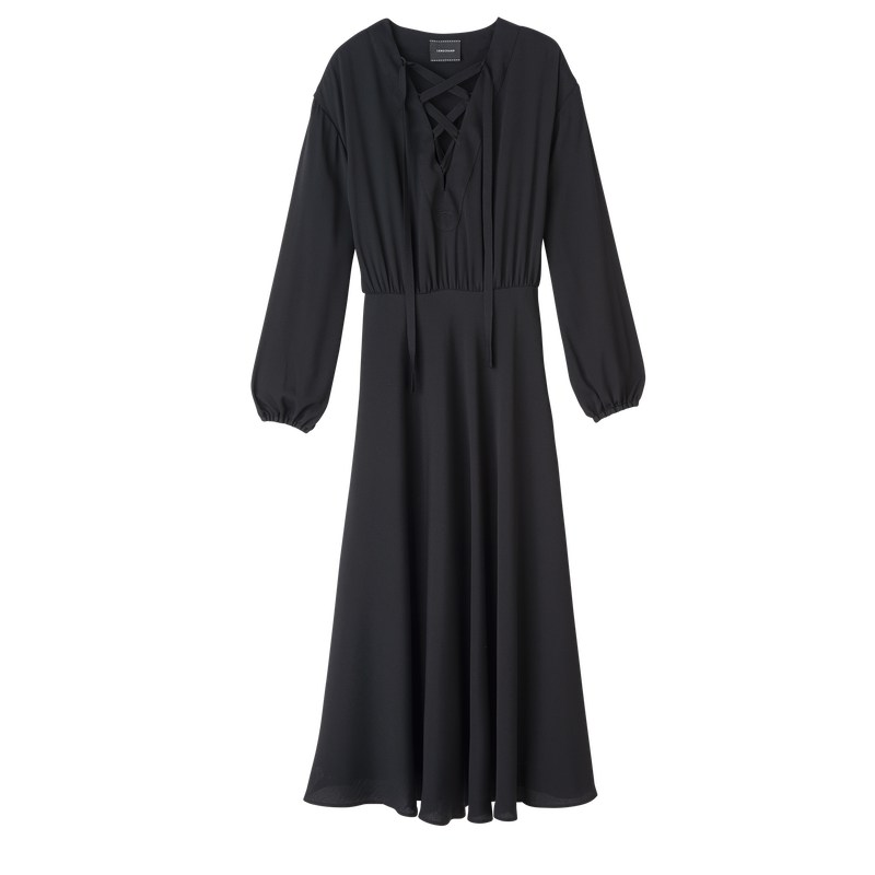 Longchamp Long Dress Schwarz | 7346XIADL