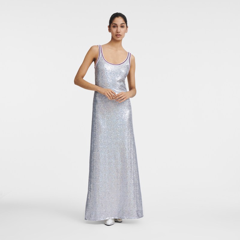 Longchamp Long Dress Silber | 7312IESKX