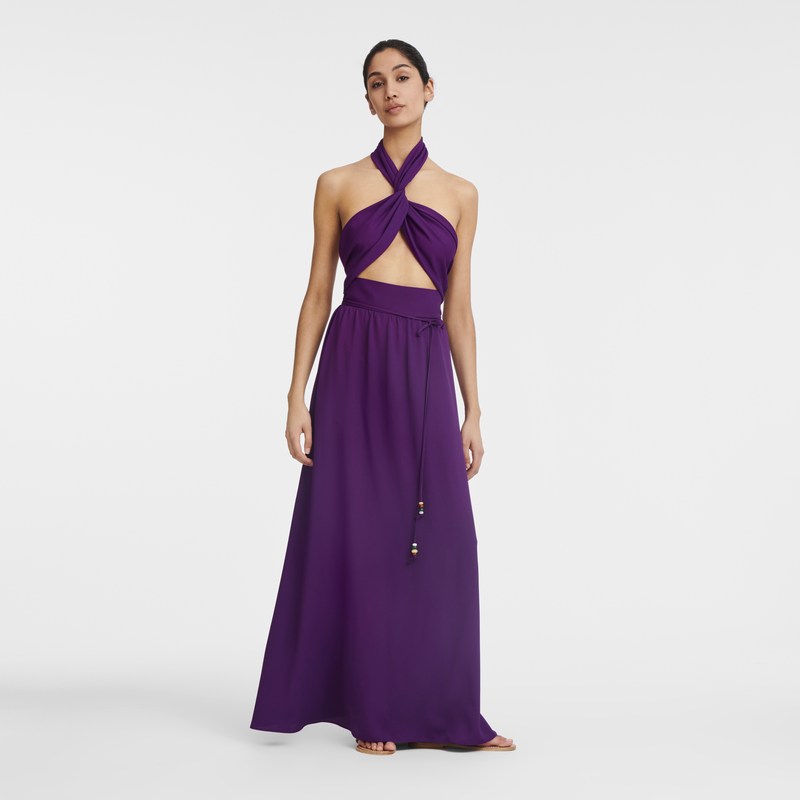 Longchamp Long Dress Violet | 1276MBAYS