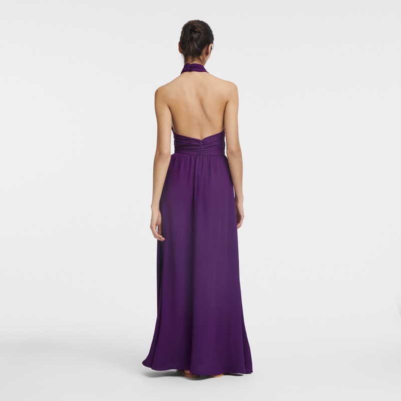 Longchamp Long Dress Violet | 1276MBAYS