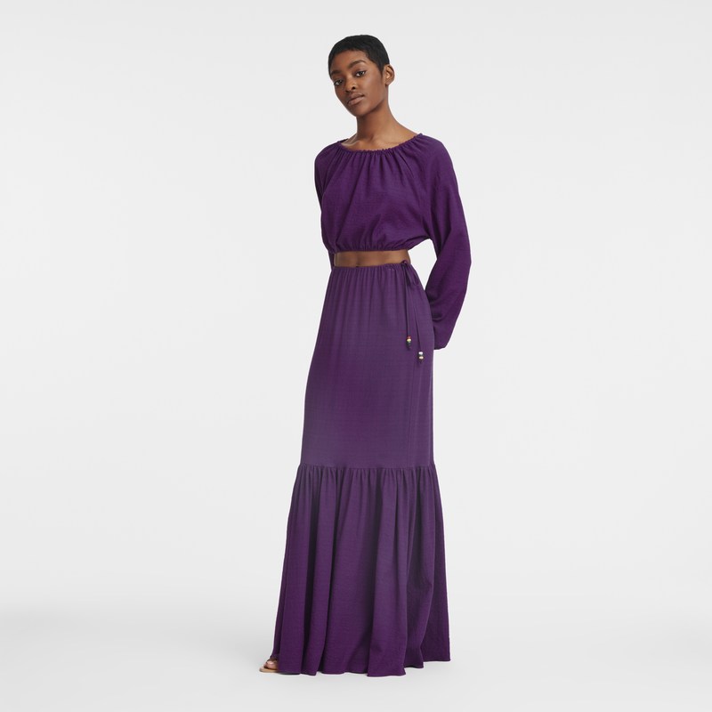 Longchamp Long Skirt Violet | 9750XHNLM