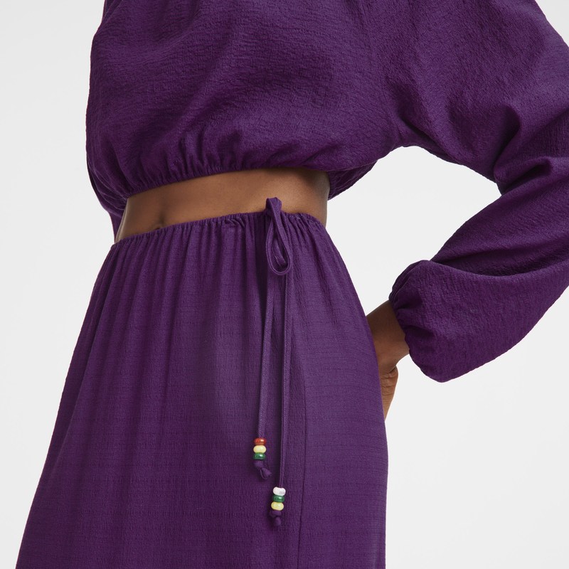 Longchamp Long Skirt Violet | 9750XHNLM