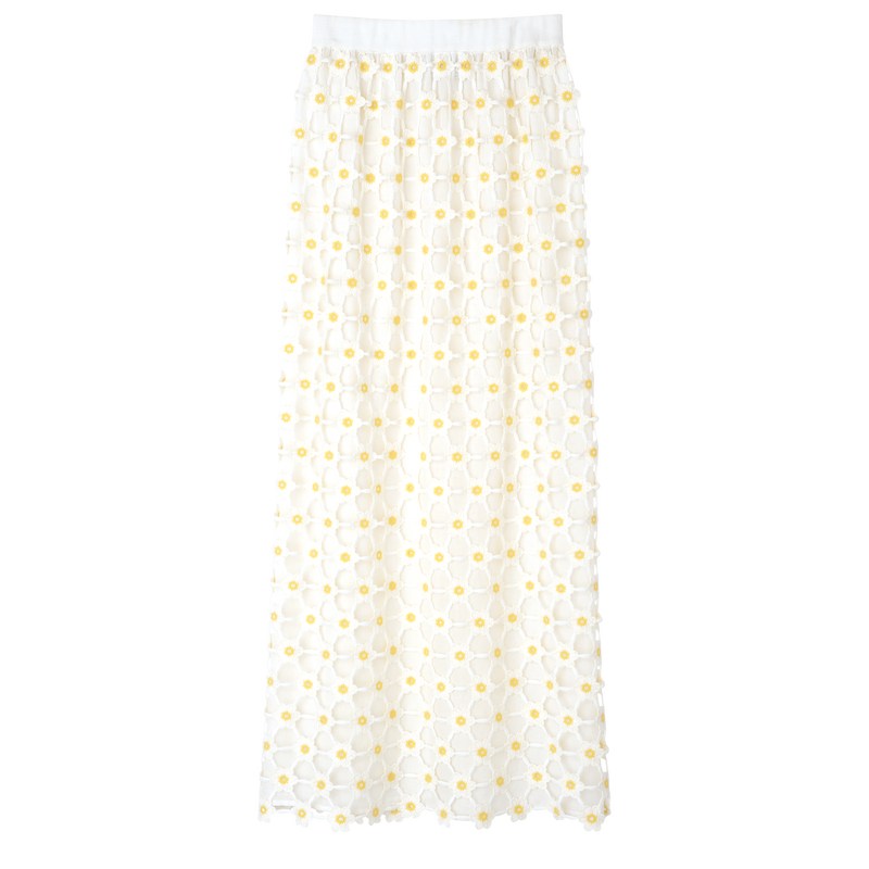 Longchamp Long Skirt Weiß | 5436QOKFY