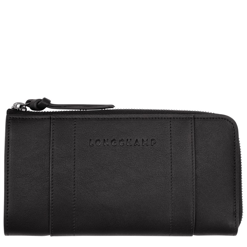 Longchamp Longchamp 3d Zip Around Wallet Schwarz | 1023ZANUD