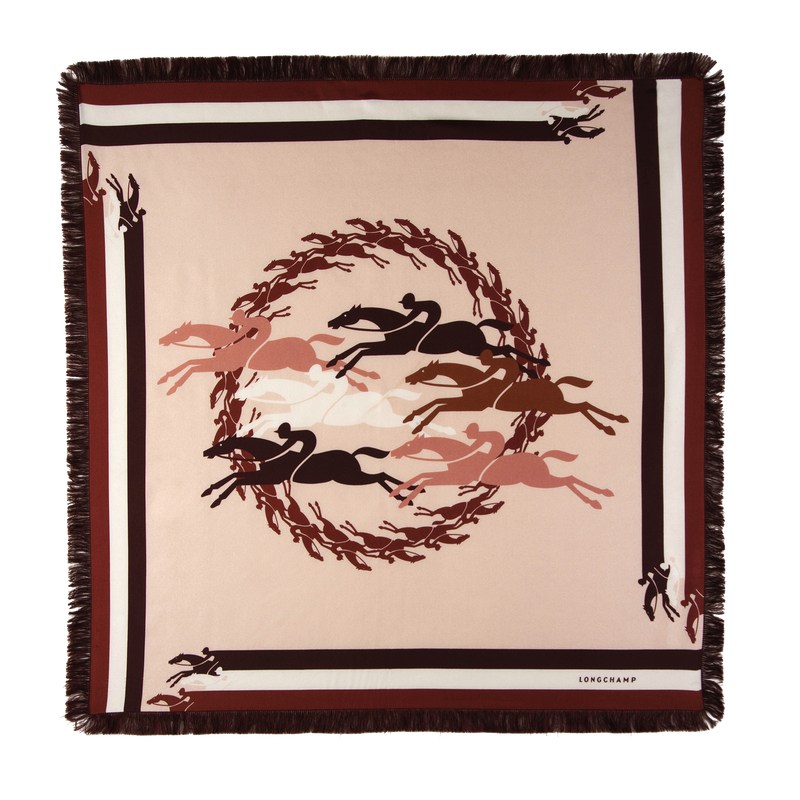 Longchamp Longchamp Jumping Silk Scarf 70 Nude | 5187MIYEN