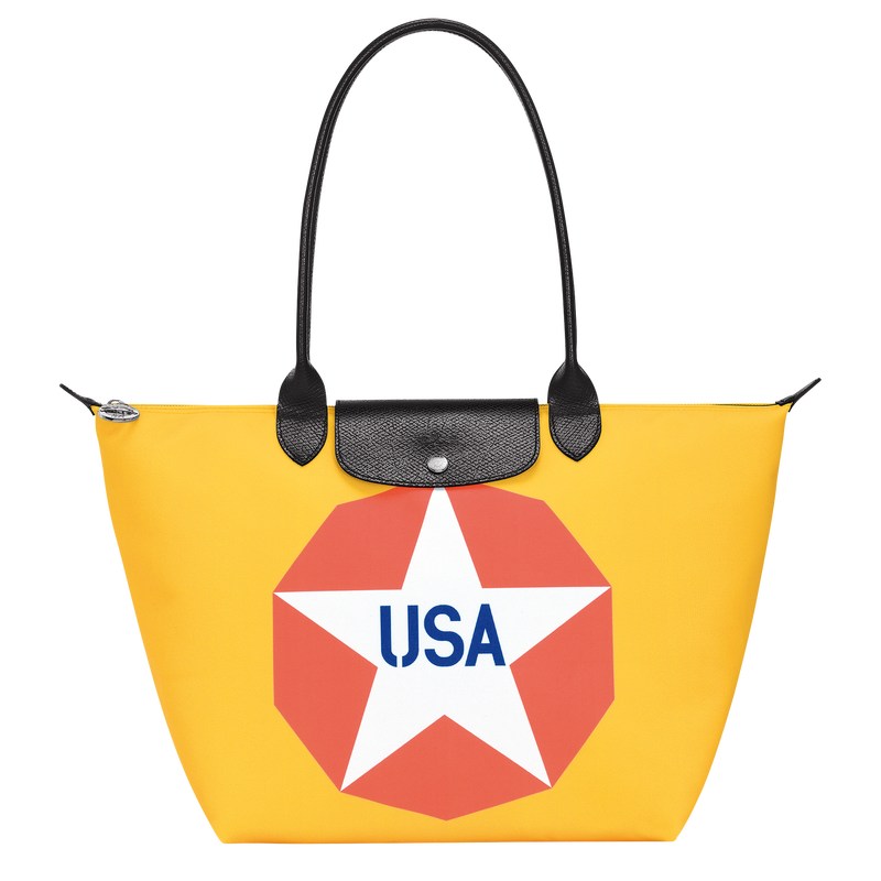 Longchamp Longchamp X Robert Indiana L Tote Bag Blau | 7835SUBTN